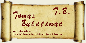 Tomas Buletinac vizit kartica